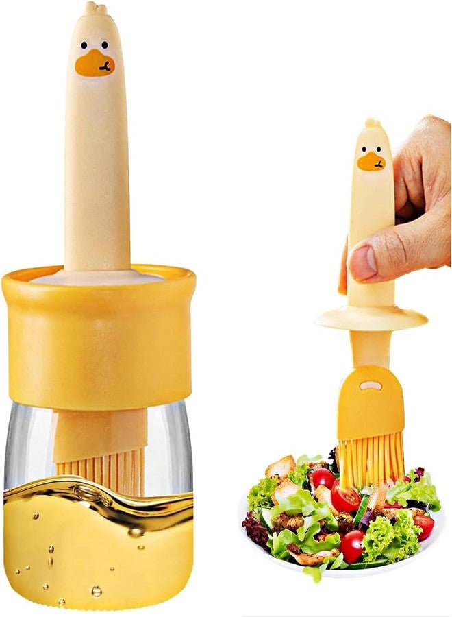 Tusmad 200ML 2 in 1 Olive Oil Measuring Dispenser Bottle with Silicone Pastry Basting Brush for Cooking Used for Kitchen Cooking, Frying, Baking, Barbecue, Pancakes, air Fryer, marinated - Image 1